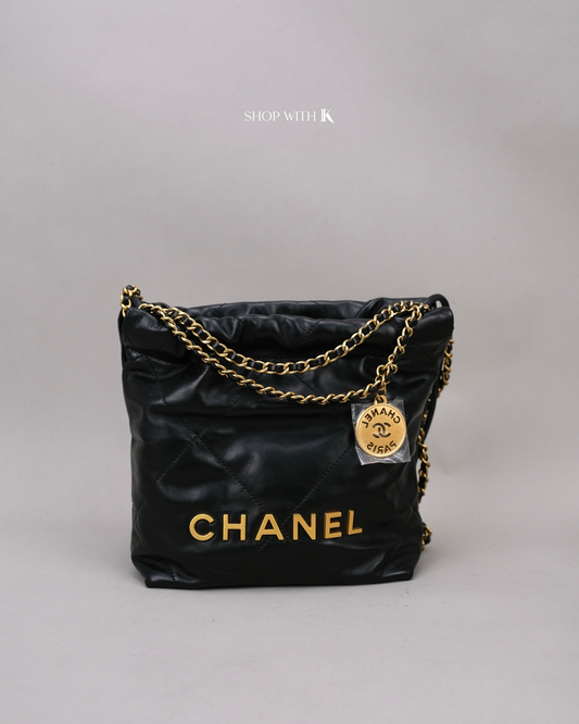 Chanel Mini 22 Lambskin Black GHW