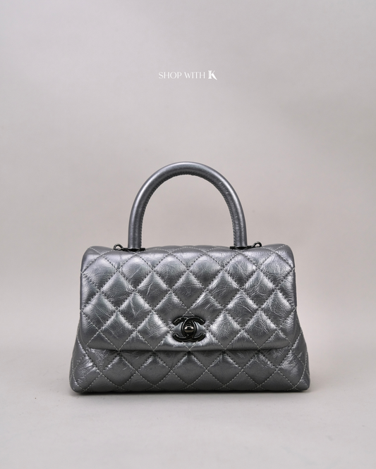 Chanel Small Coco Handle Silver