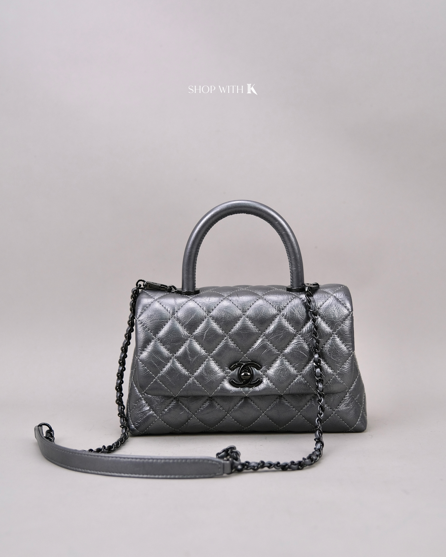 Chanel Small Coco Handle Silver