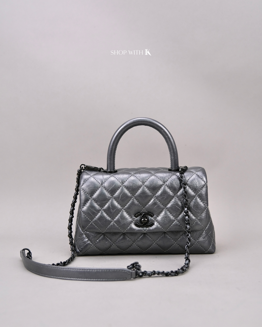 Chanel Small Coco Handle Silver