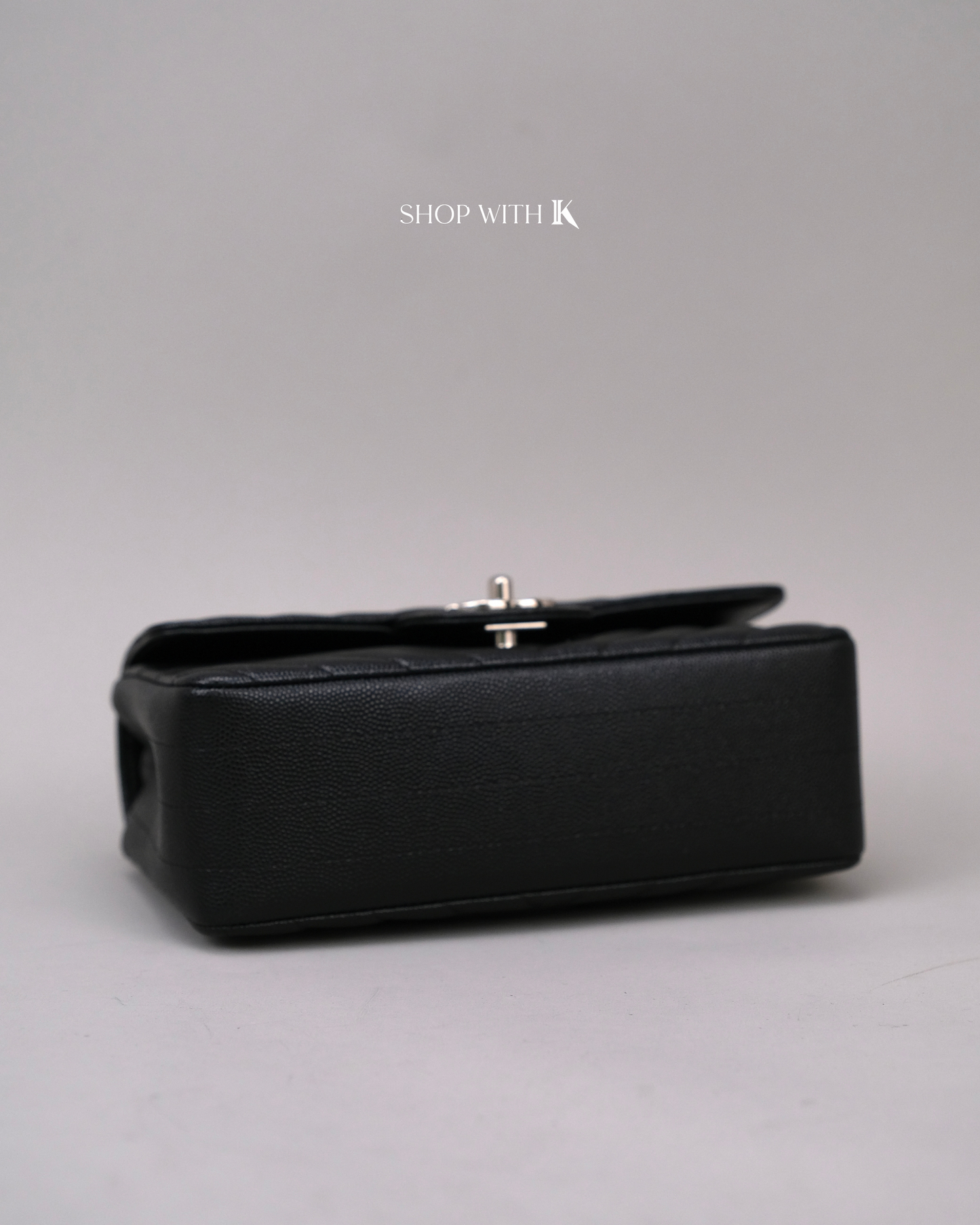 Chanel Mini Rectangle Chevron Black SHW