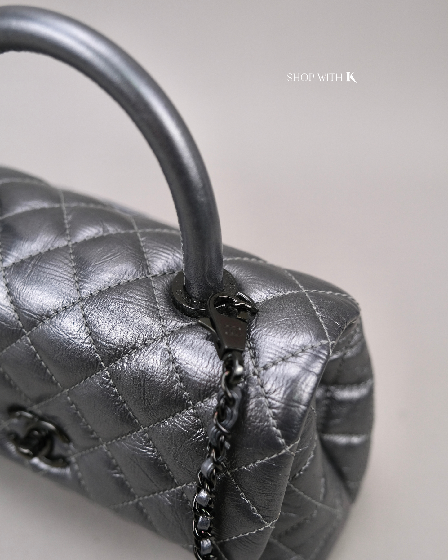 Chanel Small Coco Handle Silver