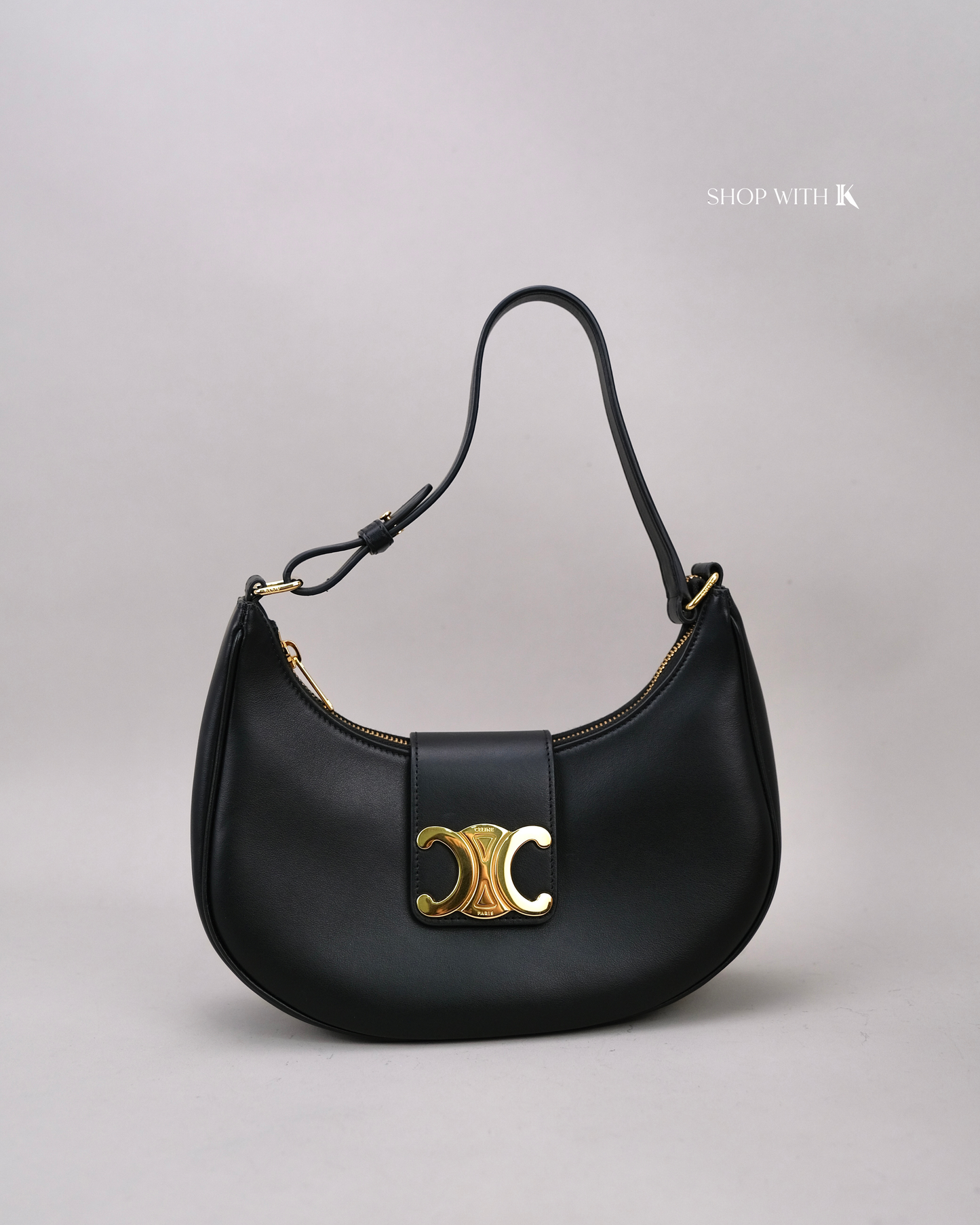 Celine Triomphe Hobo Black