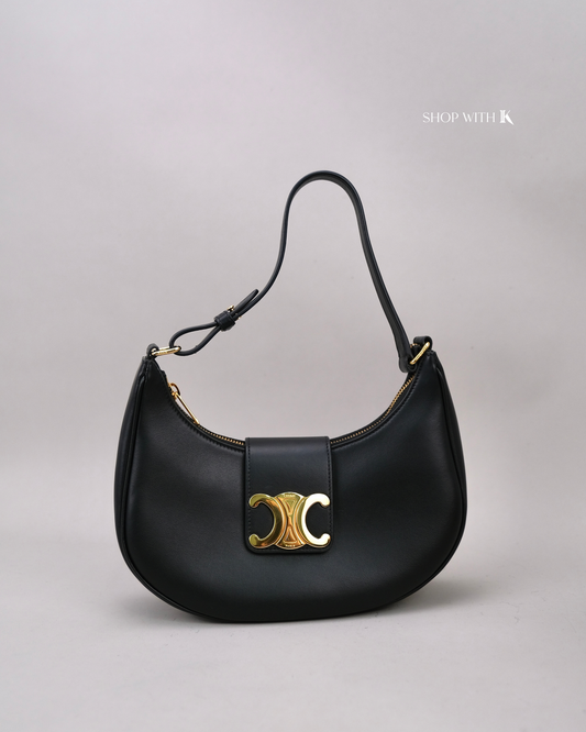 Celine Triomphe Hobo Black