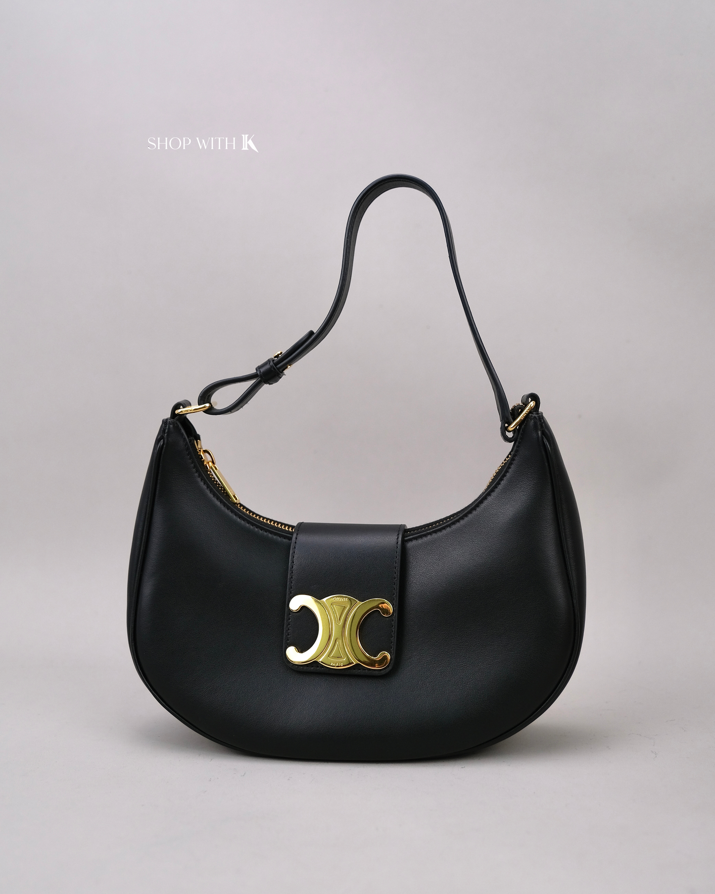 Celine Triomphe Hobo Black
