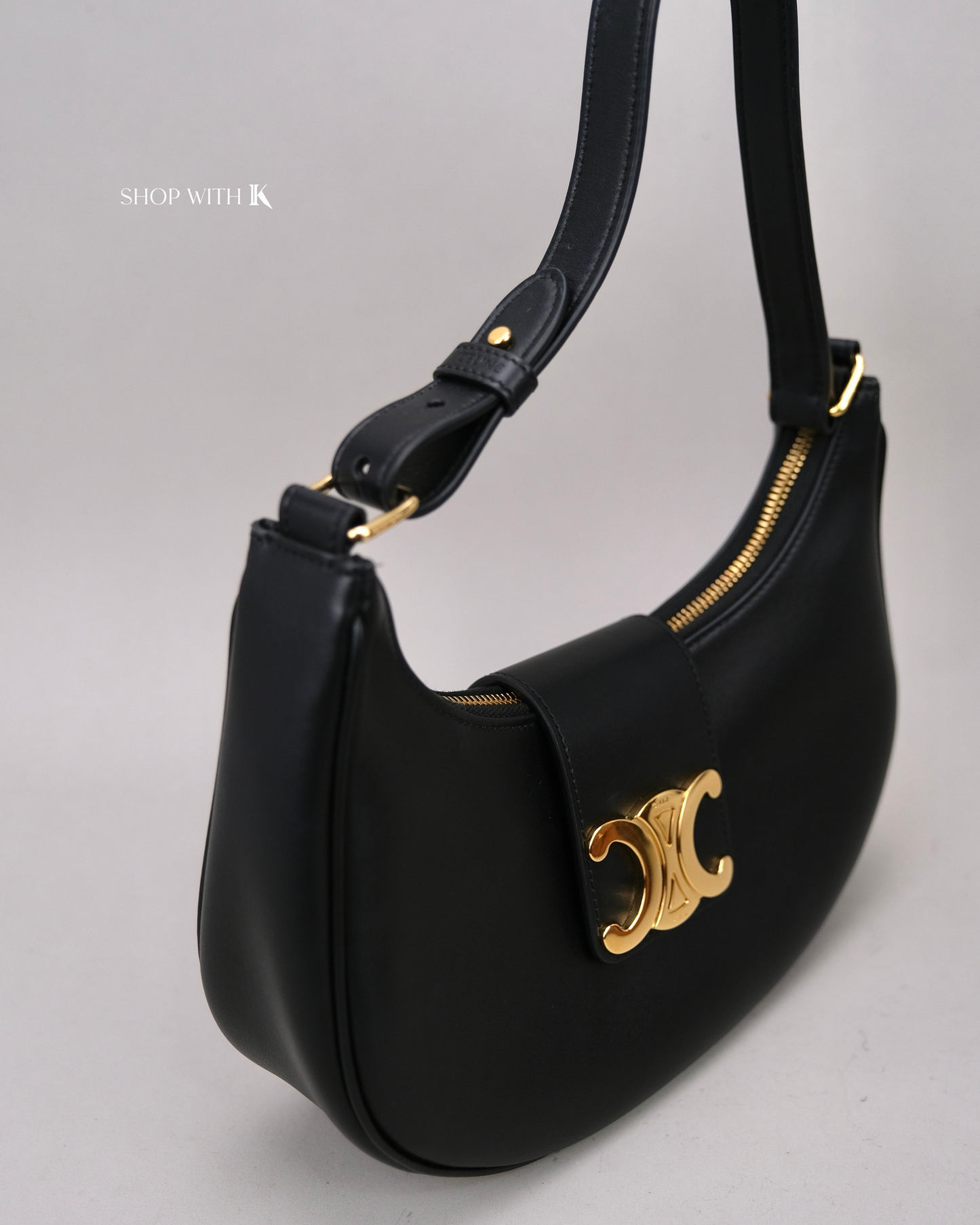 Celine Triomphe Hobo Black
