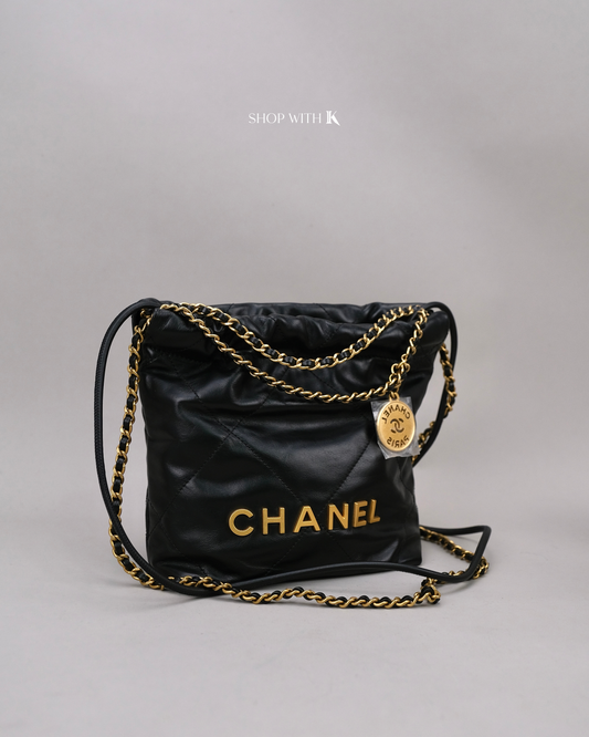 Chanel Mini 22 Lambskin Black GHW