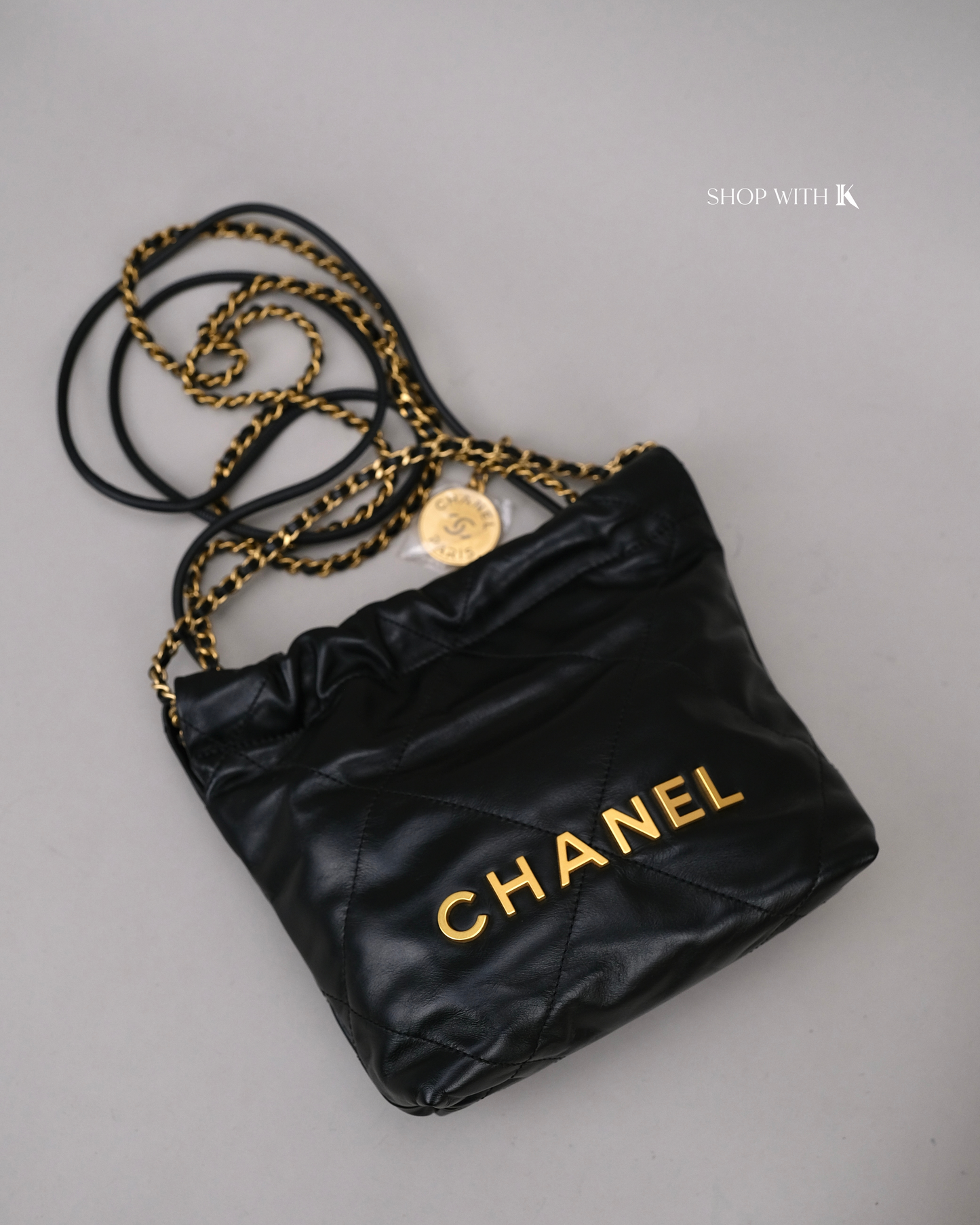 Chanel Mini 22 Lambskin Black GHW