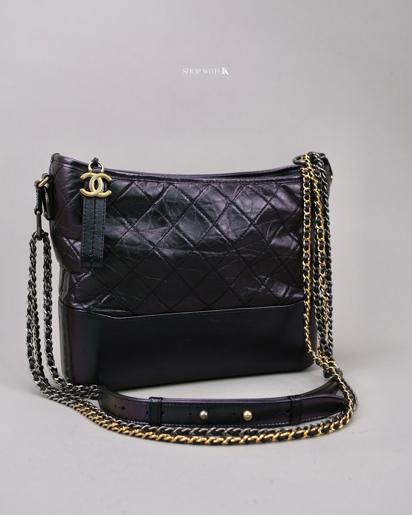 Chanel Medium Gabrielle Iridescent Blue Green