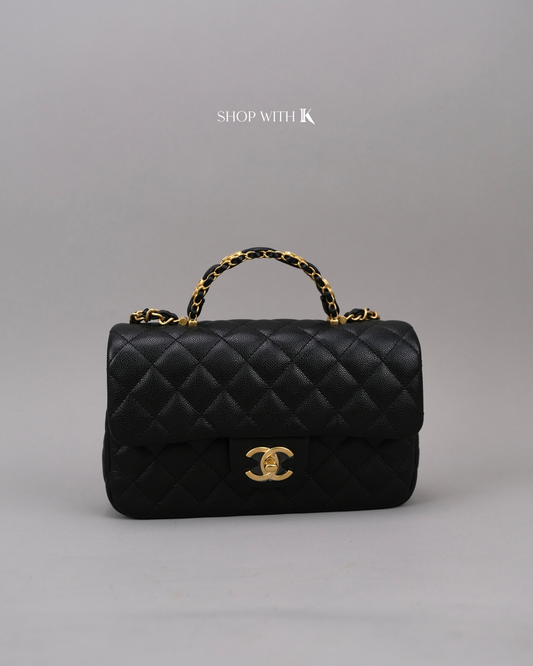 Chanel Small Top Handle Flap Black GHW