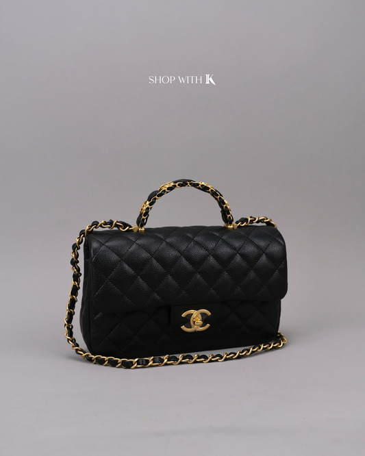 Chanel Small Top Handle Flap Black GHW