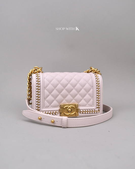 Chanel Boy Chain Around Flap Light Pink GHW