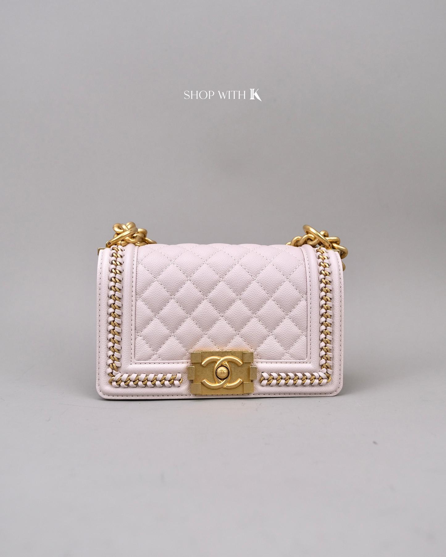 Chanel Boy Chain Around Flap Light Pink GHW
