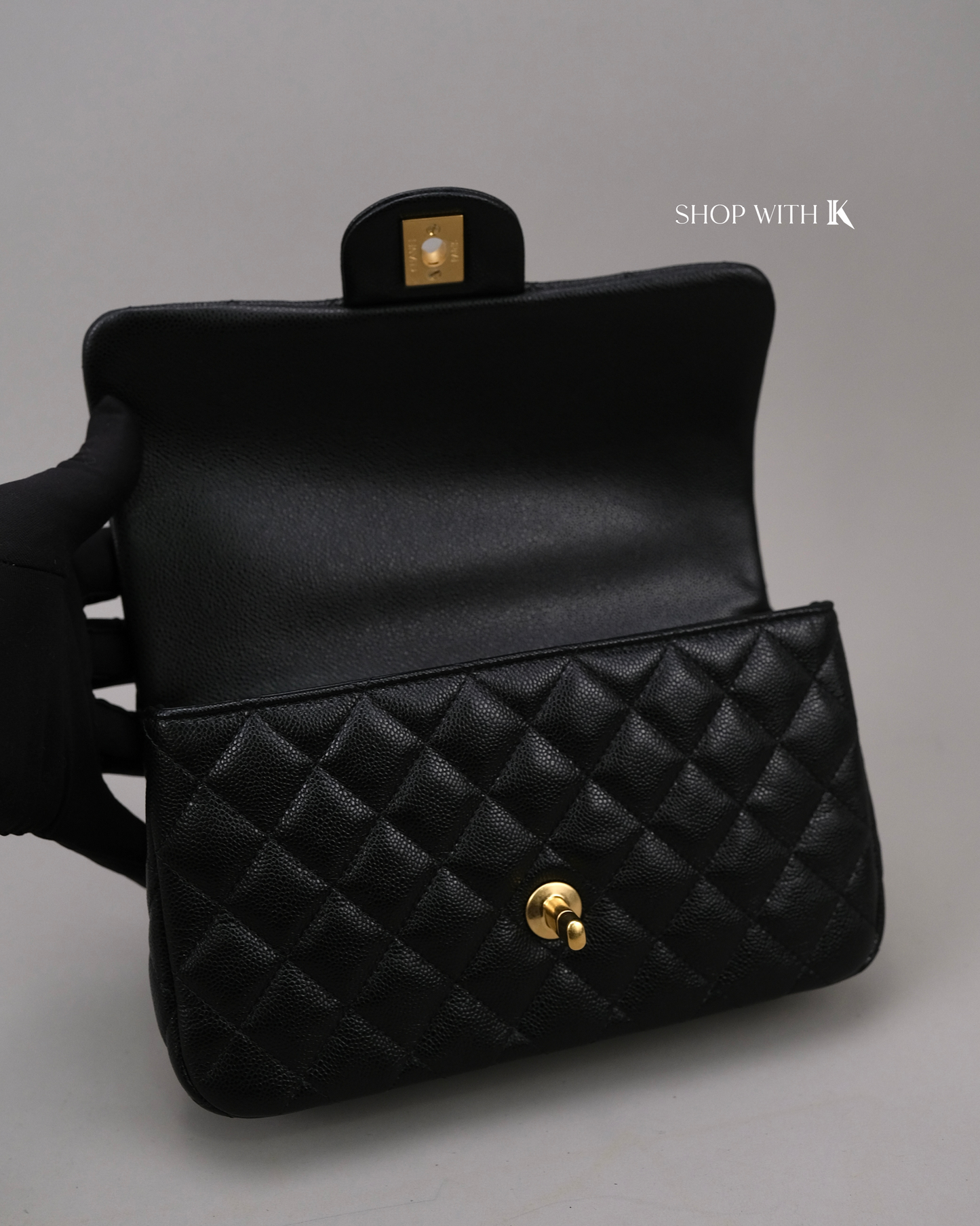Chanel Small Top Handle Flap Black GHW
