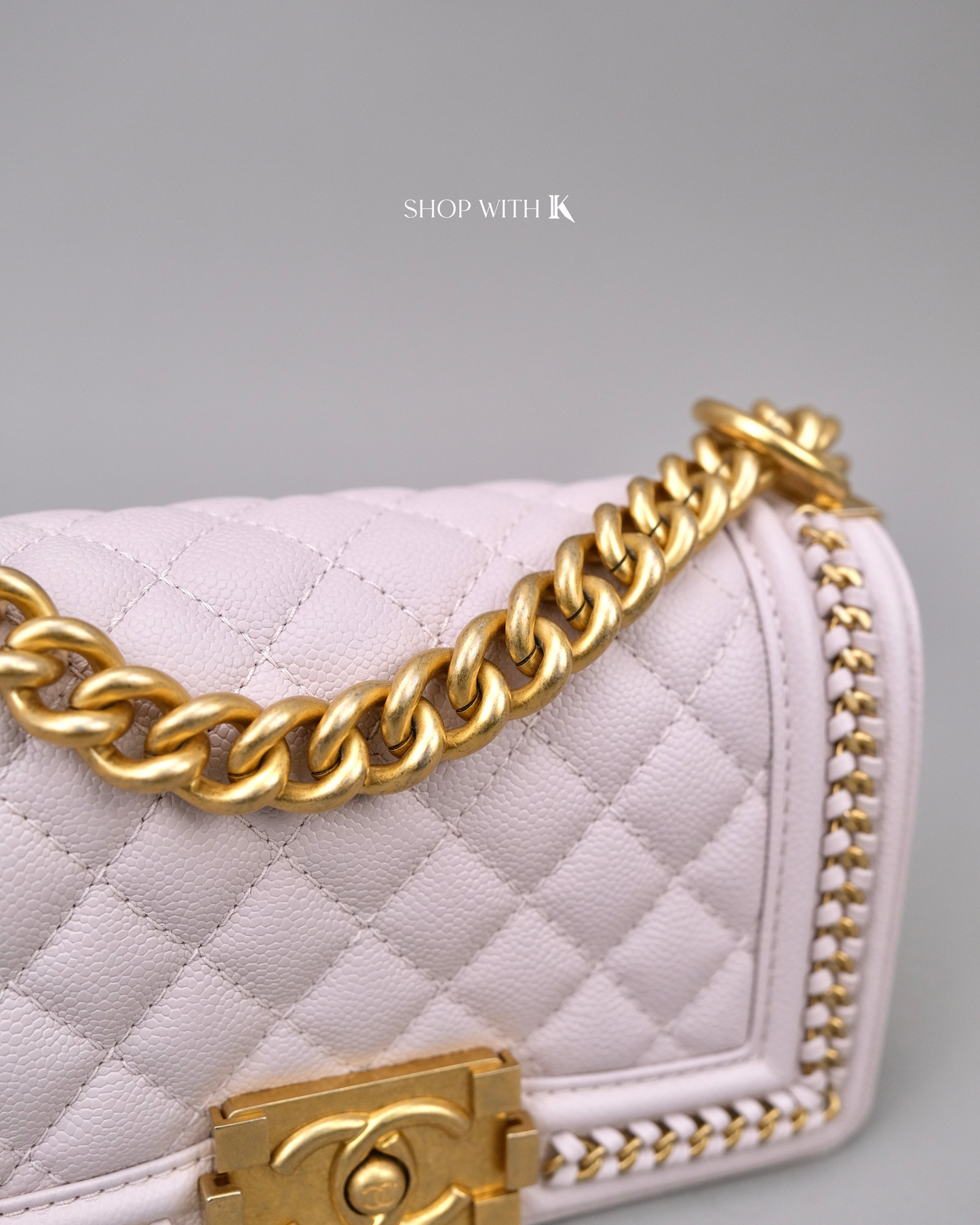 Chanel Boy Chain Around Flap Light Pink GHW