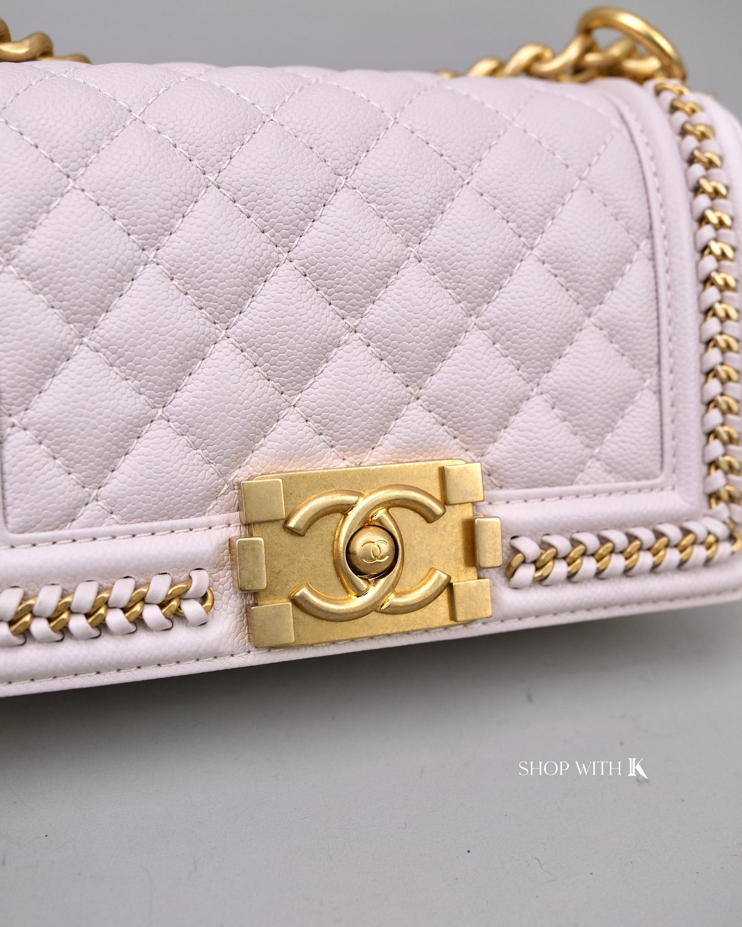 Chanel Boy Chain Around Flap Light Pink GHW