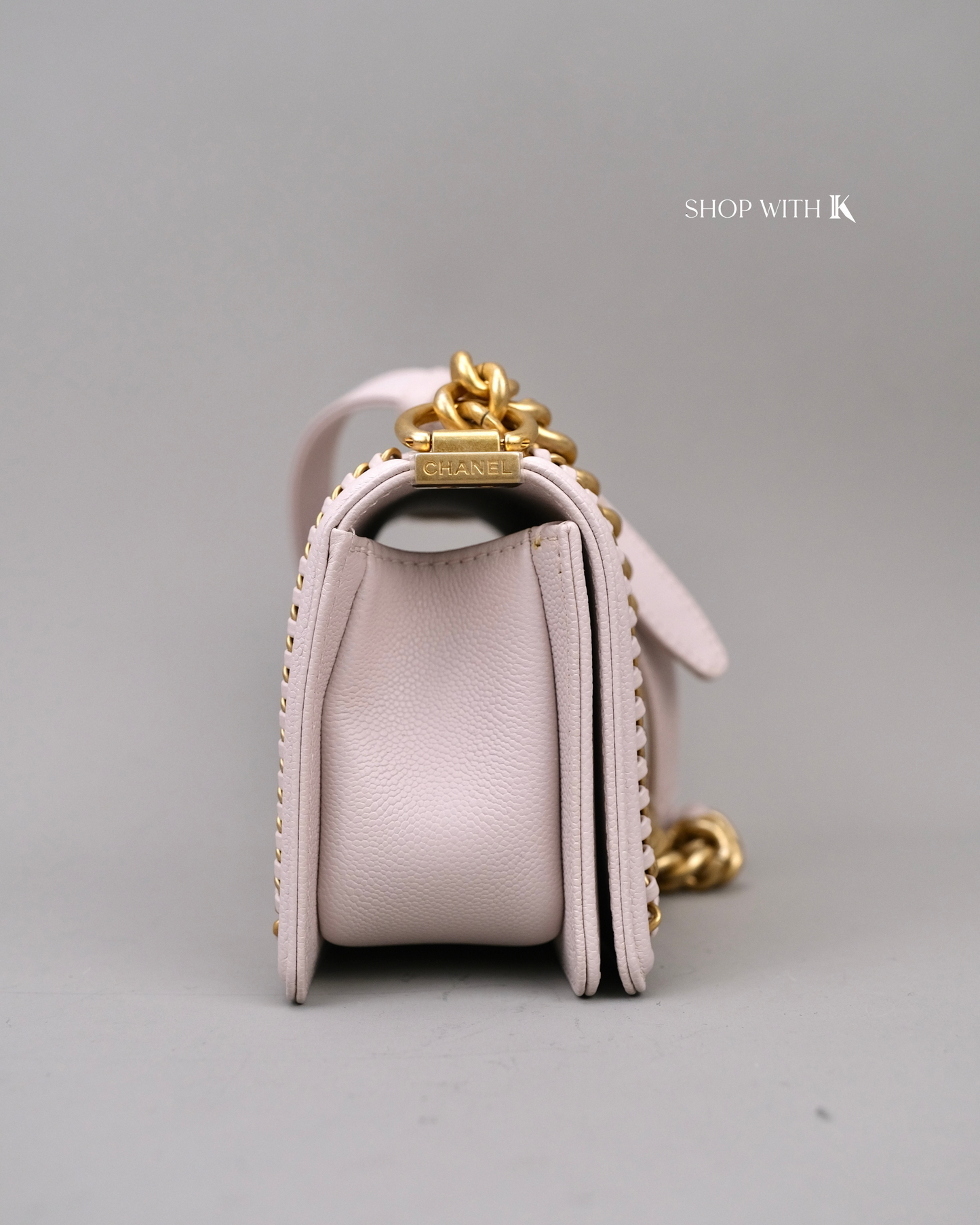 Chanel Boy Chain Around Flap Light Pink GHW
