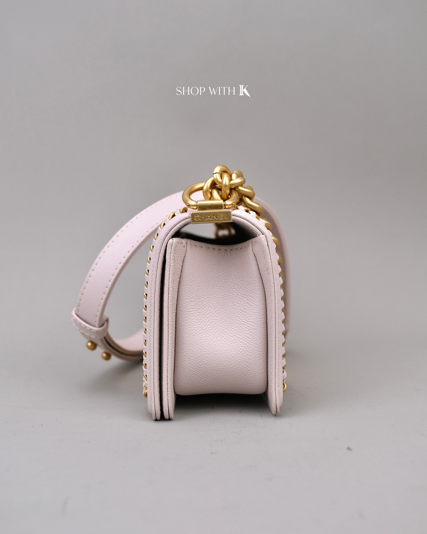 Chanel Boy Chain Around Flap Light Pink GHW