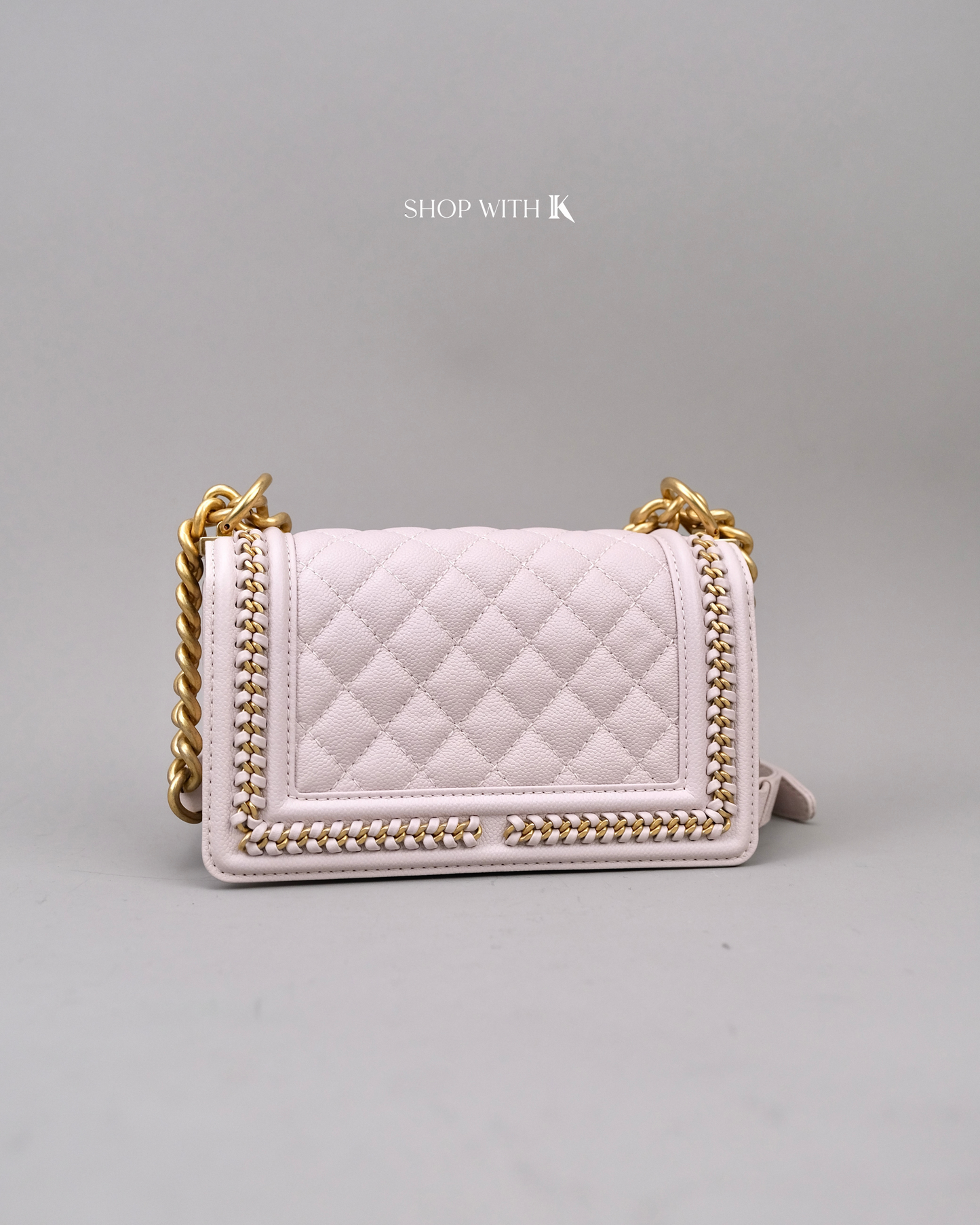 Chanel Boy Chain Around Flap Light Pink GHW