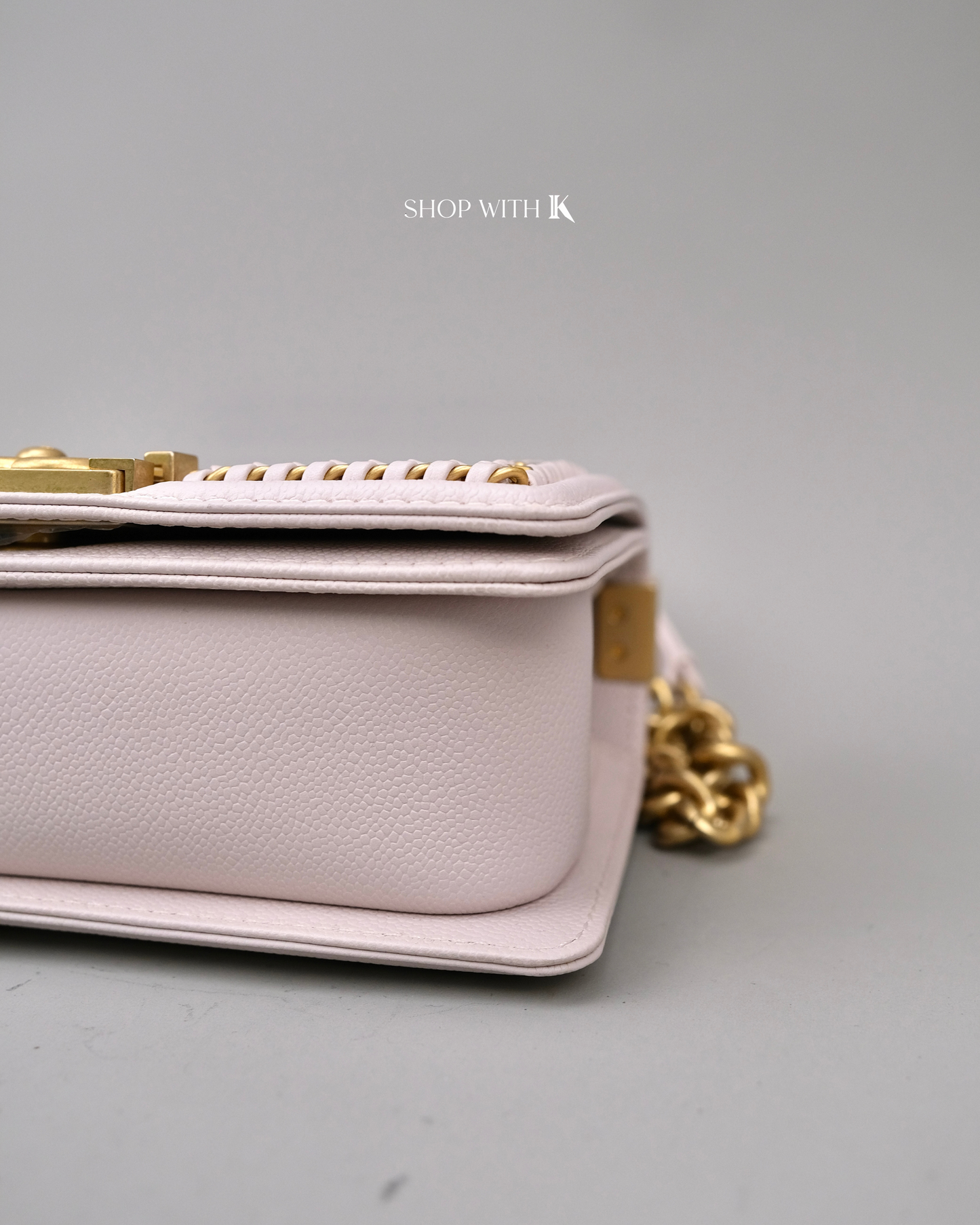 Chanel Boy Chain Around Flap Light Pink GHW