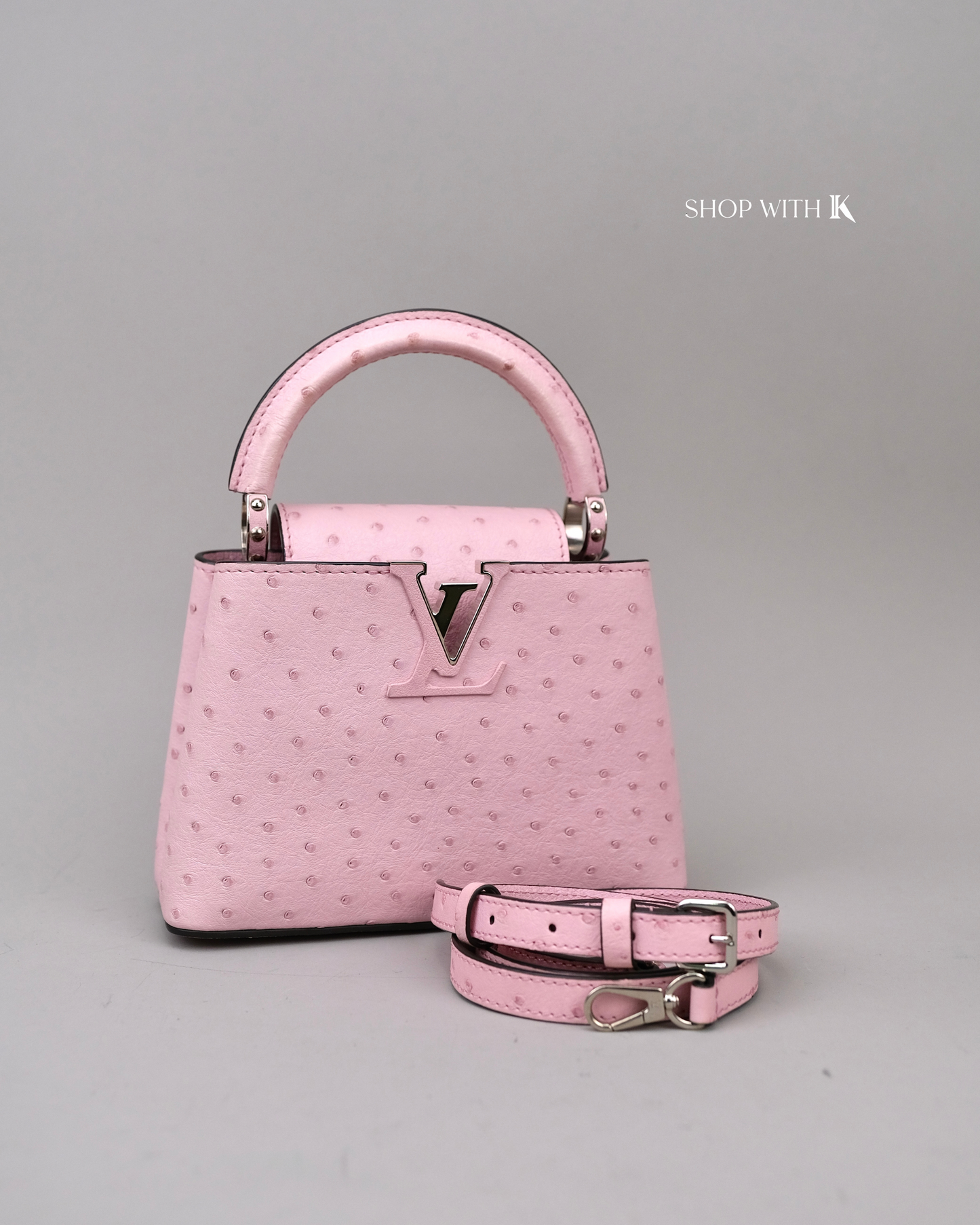 Louis Vuitton Mini Capucine Ostrich Pink