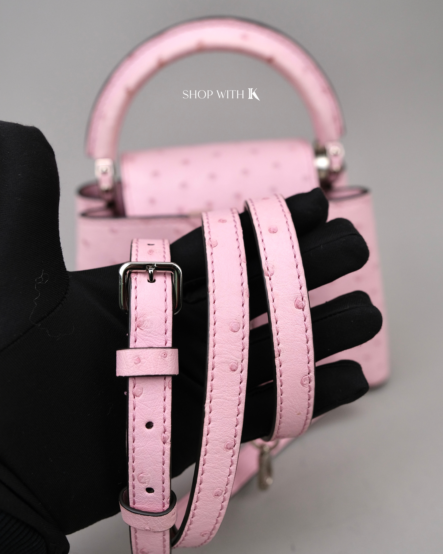 Louis Vuitton Mini Capucine Ostrich Pink