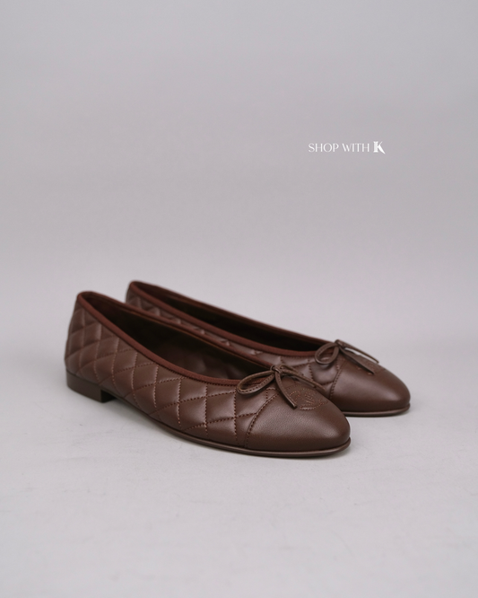 Chanel Ballet Flats Dark Brown