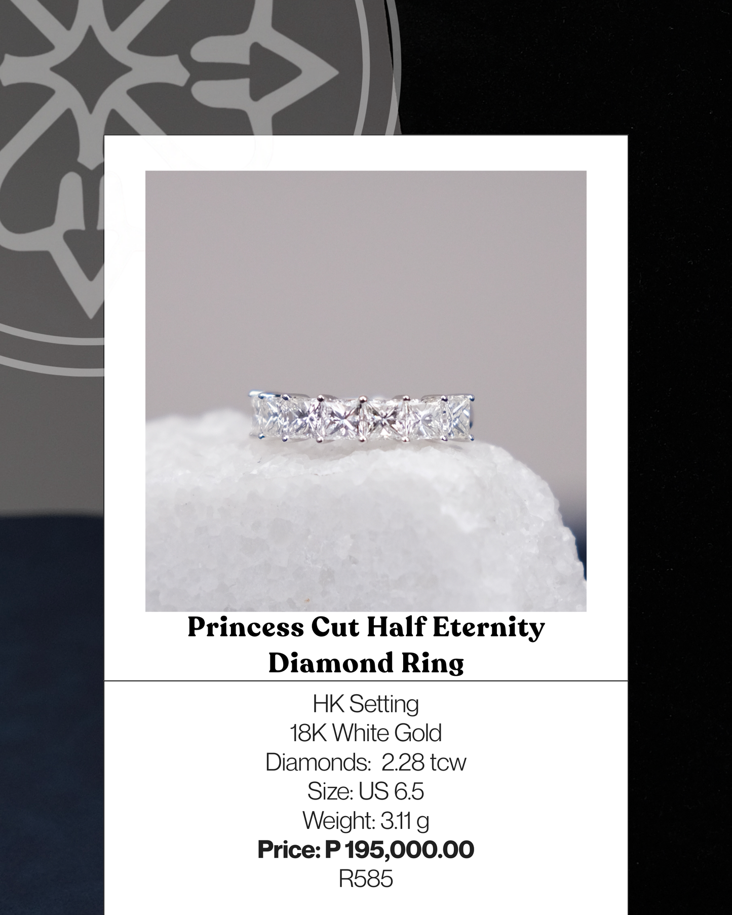 Princess Cut Half Eternity Diamond Ring