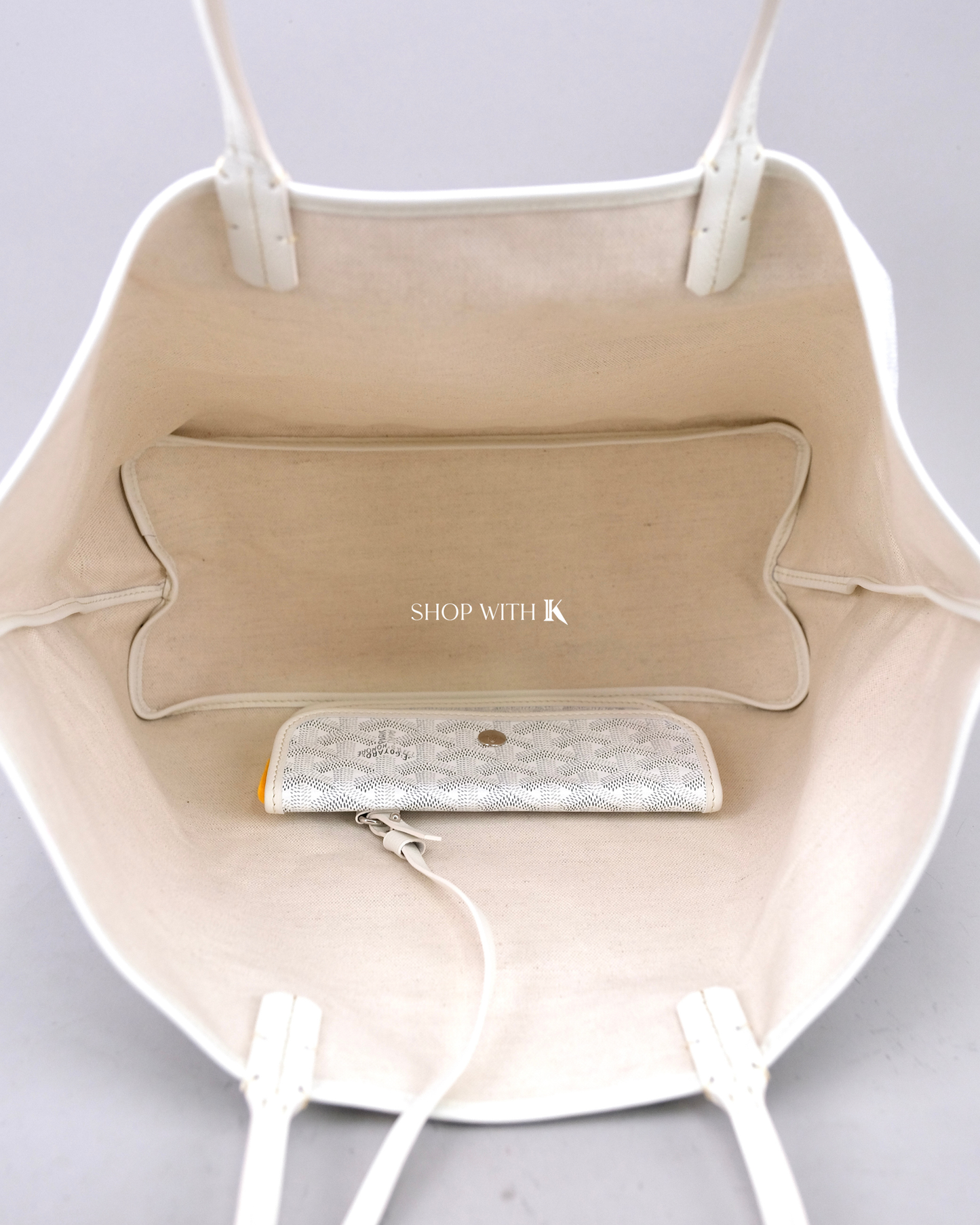 Goyard St. Louis PM White with Dragonfly Print