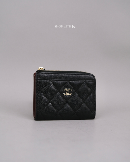 Chanel Zipped Card Holder Black