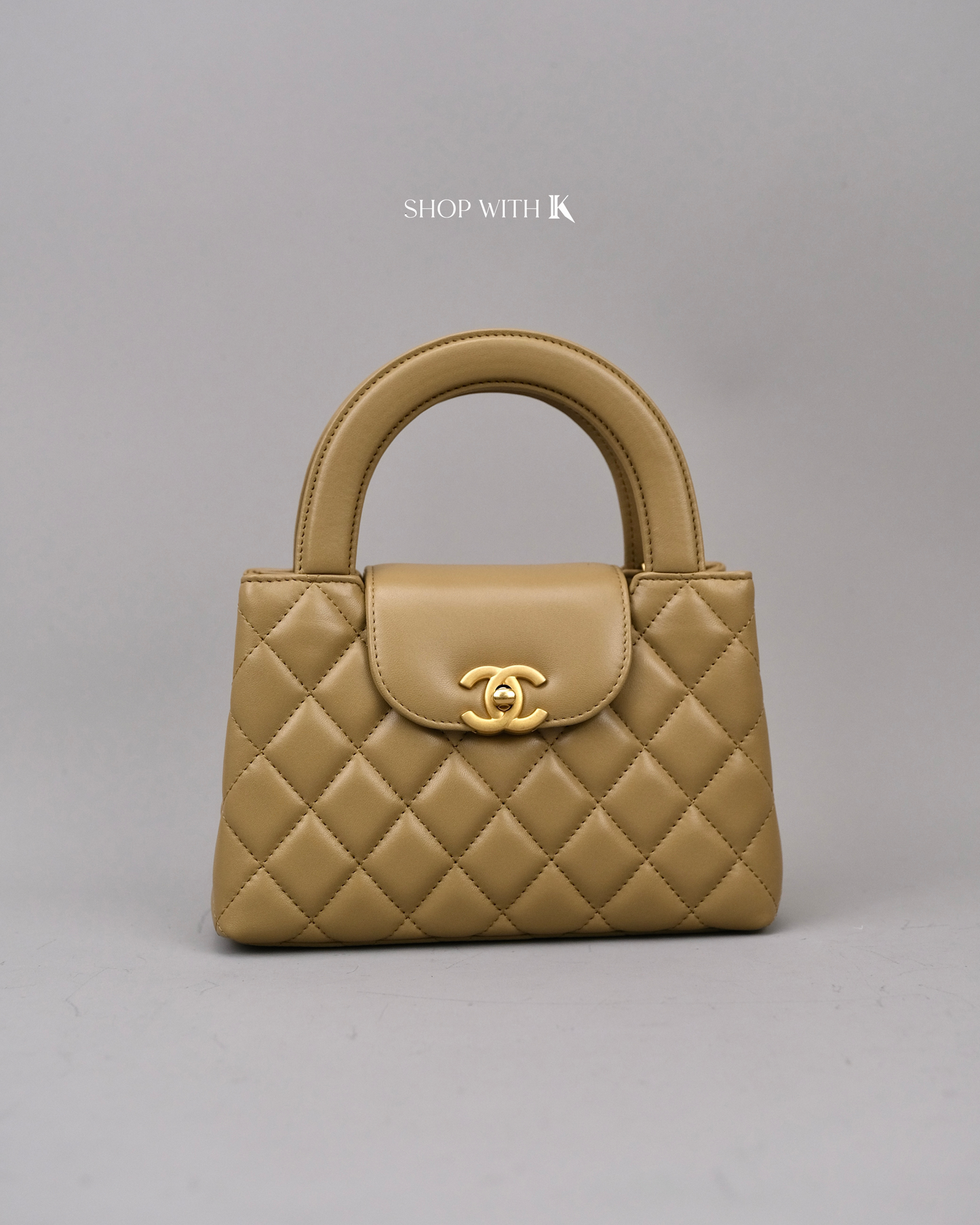 Chanel Mini Kelly Dark Beige GHW
