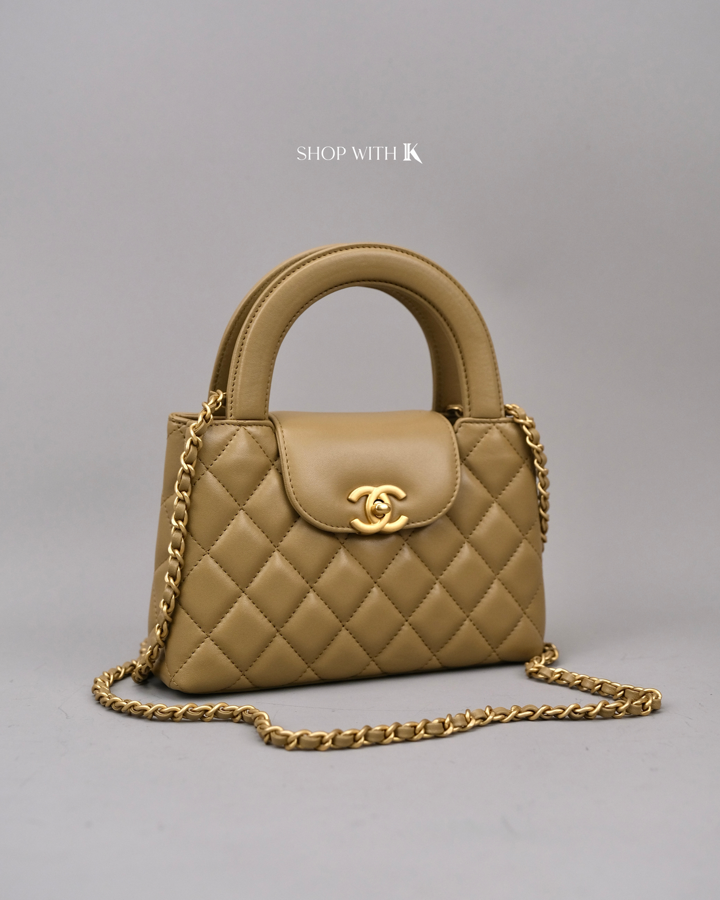 Chanel Mini Kelly Dark Beige GHW