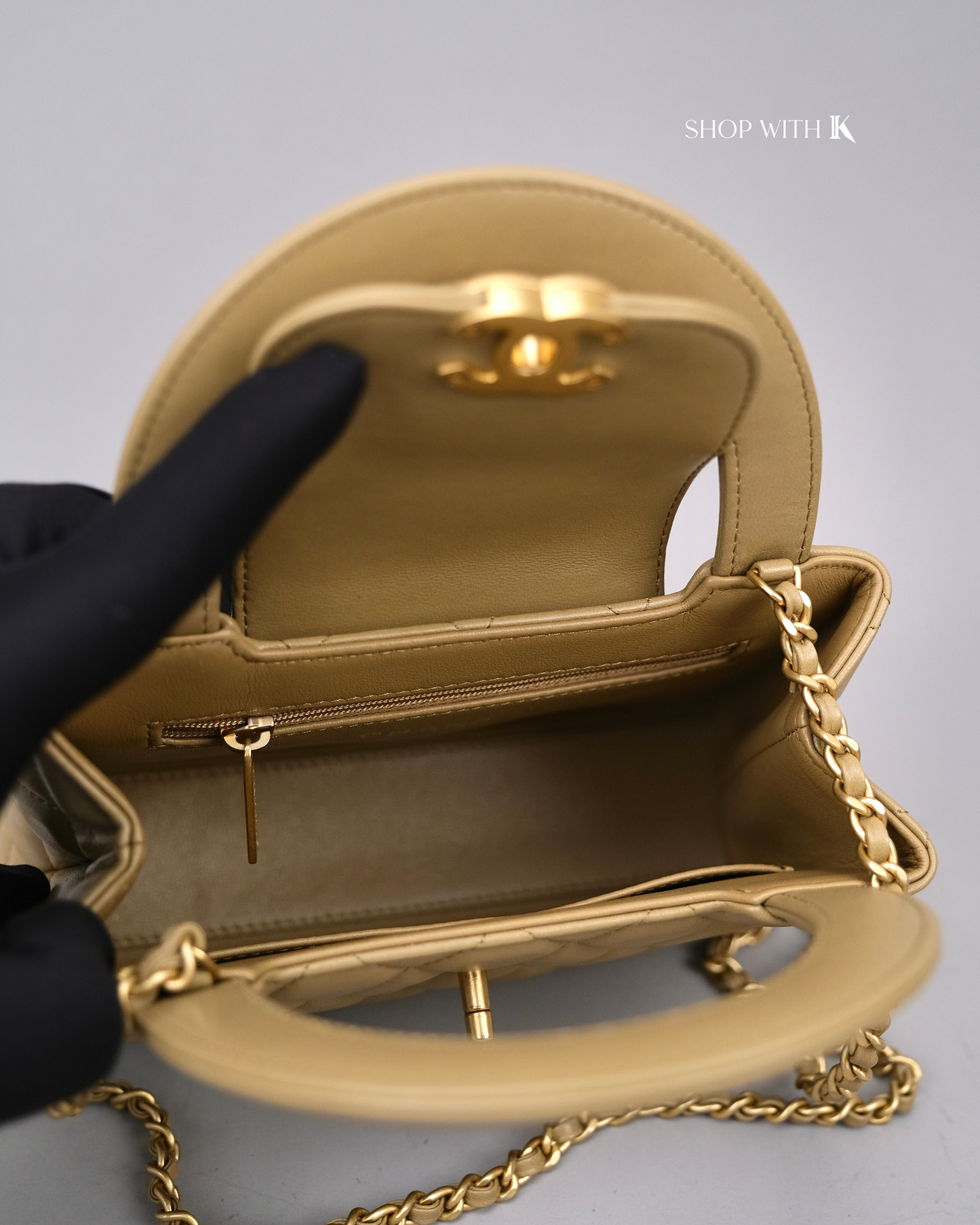 Chanel Mini Kelly Dark Beige GHW