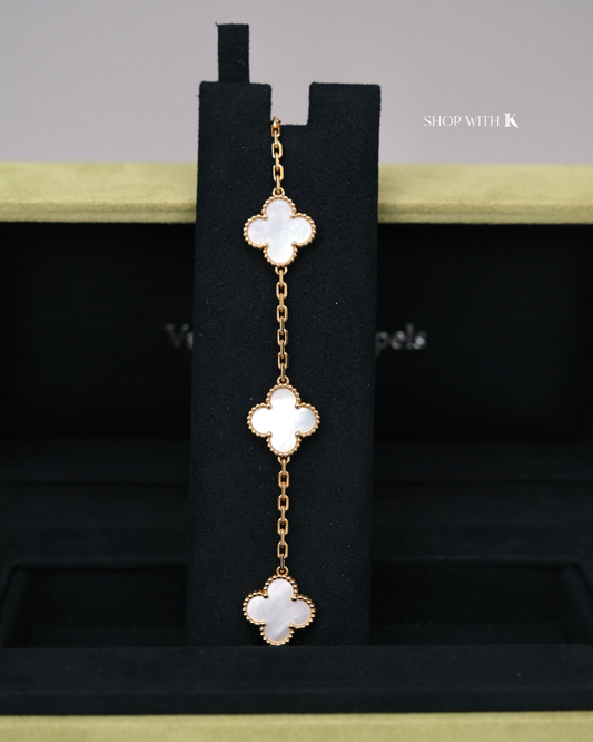 VCA Vintage Alhambra Mother of Pearl Bracelet - 5 motifs