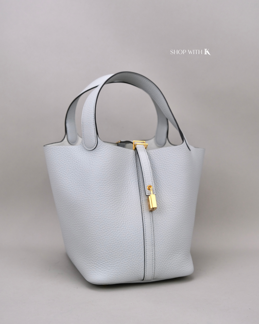 Hermes Picotin 22 Pale Blue GHW