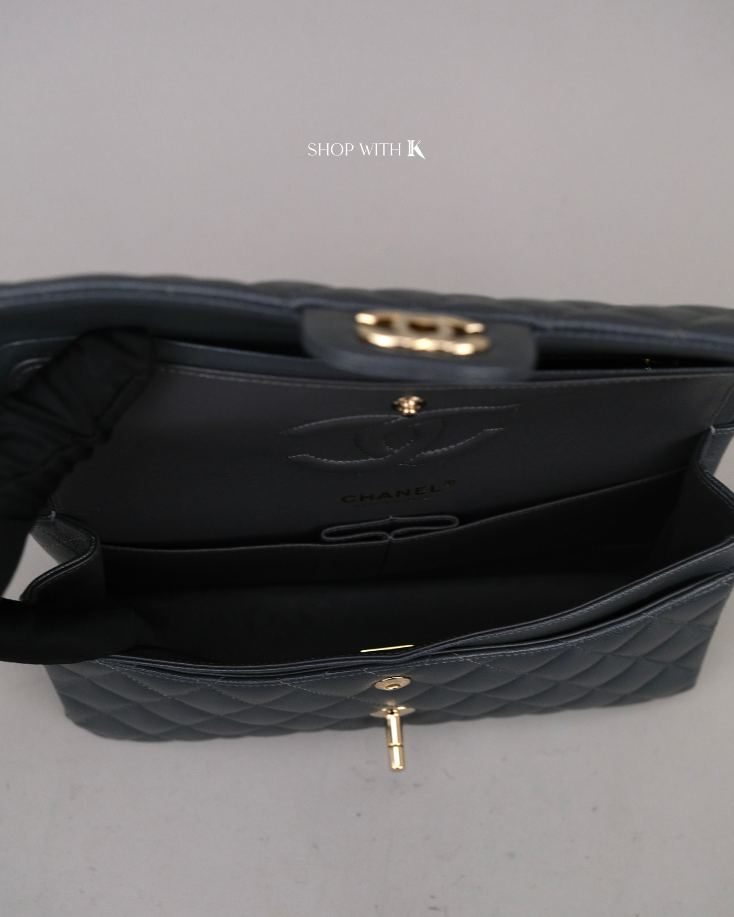 Chanel Classic Flap Dark Gray CGHW
