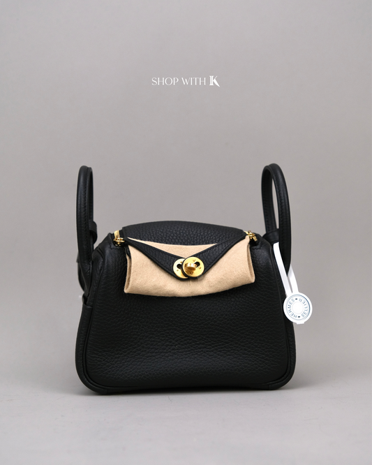Hermes Mini Lindy Noir GHW