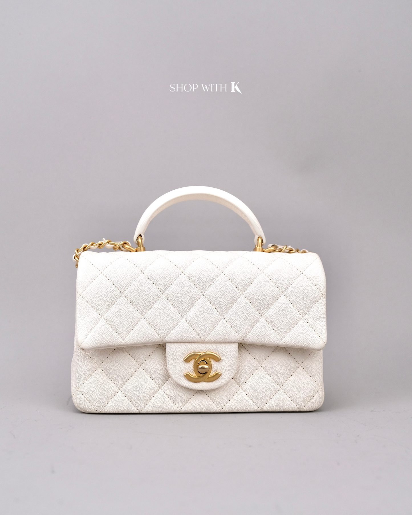 Chanel Mini Top Handle Ivory White