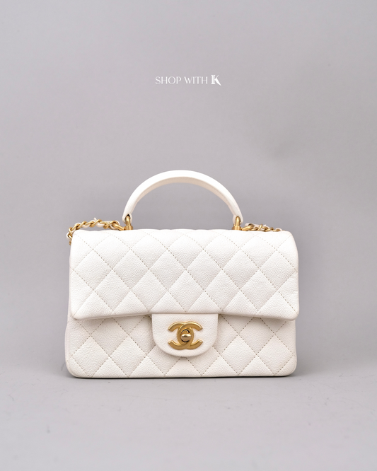 Chanel Mini Top Handle Ivory White