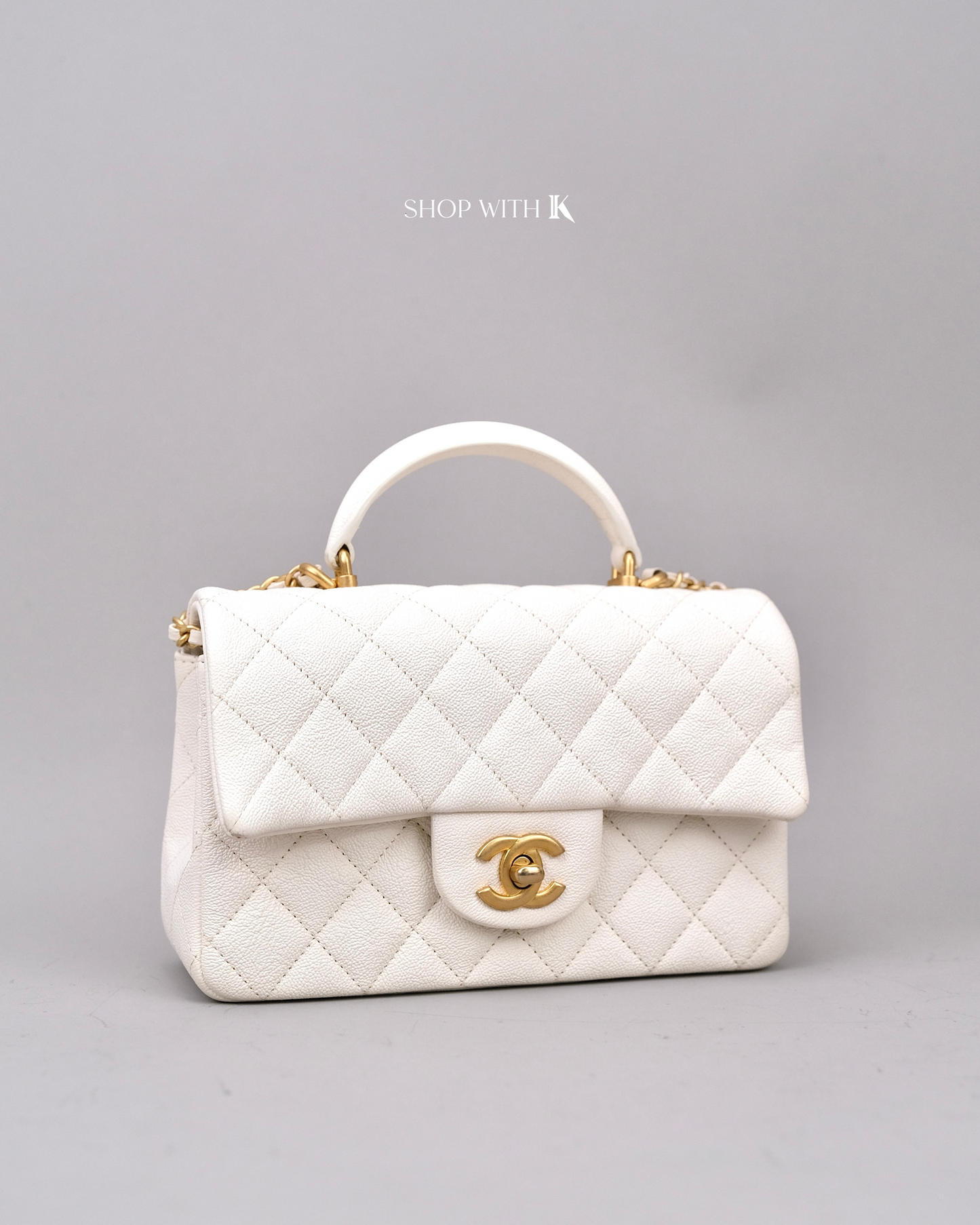Chanel Mini Top Handle Ivory White