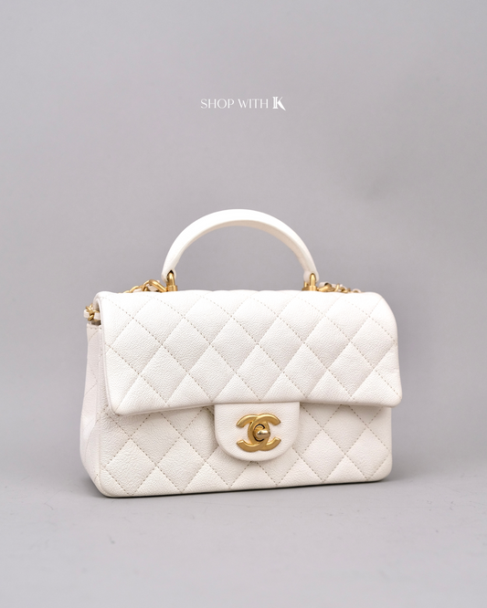 Chanel Mini Top Handle Ivory White