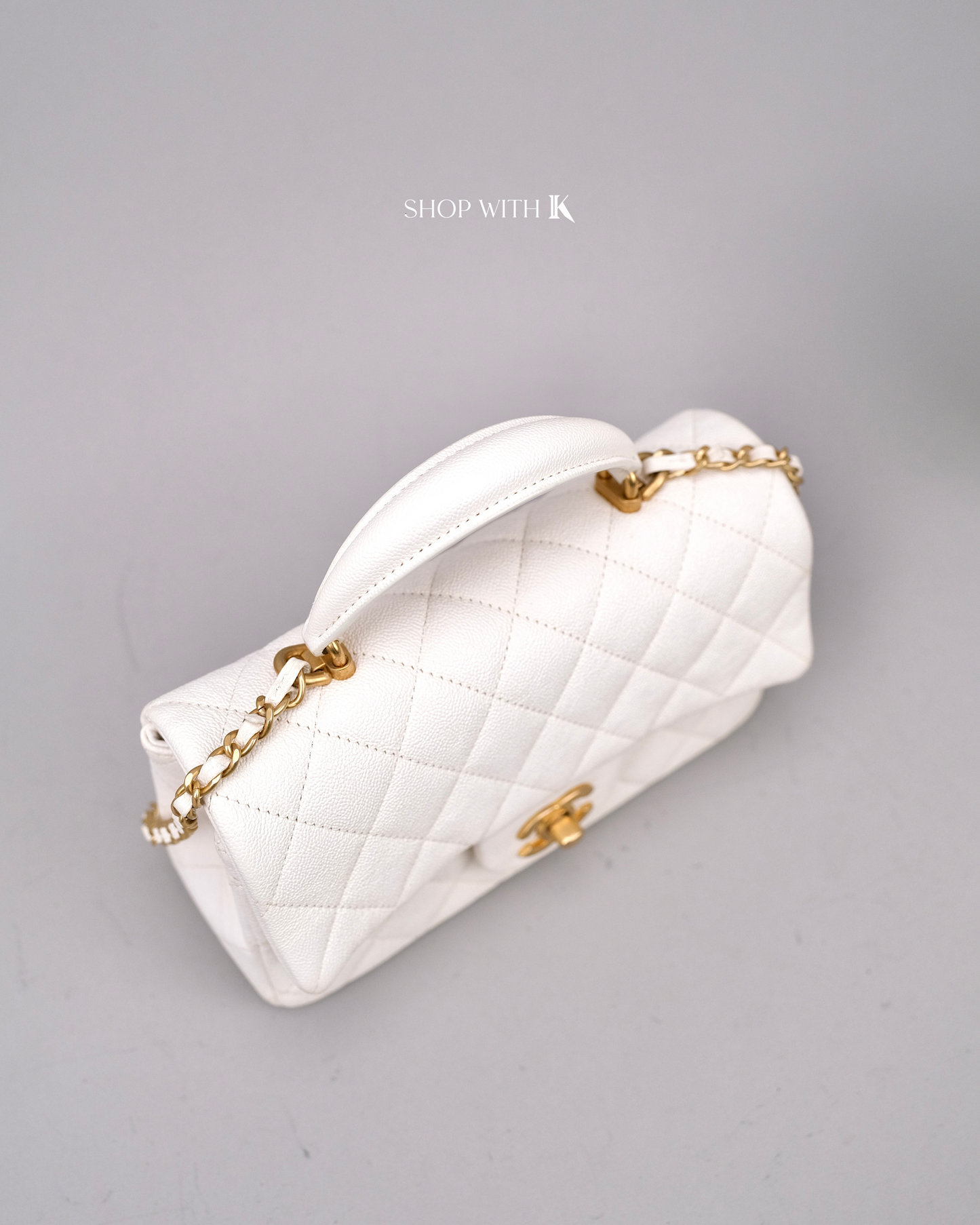 Chanel Mini Top Handle Ivory White