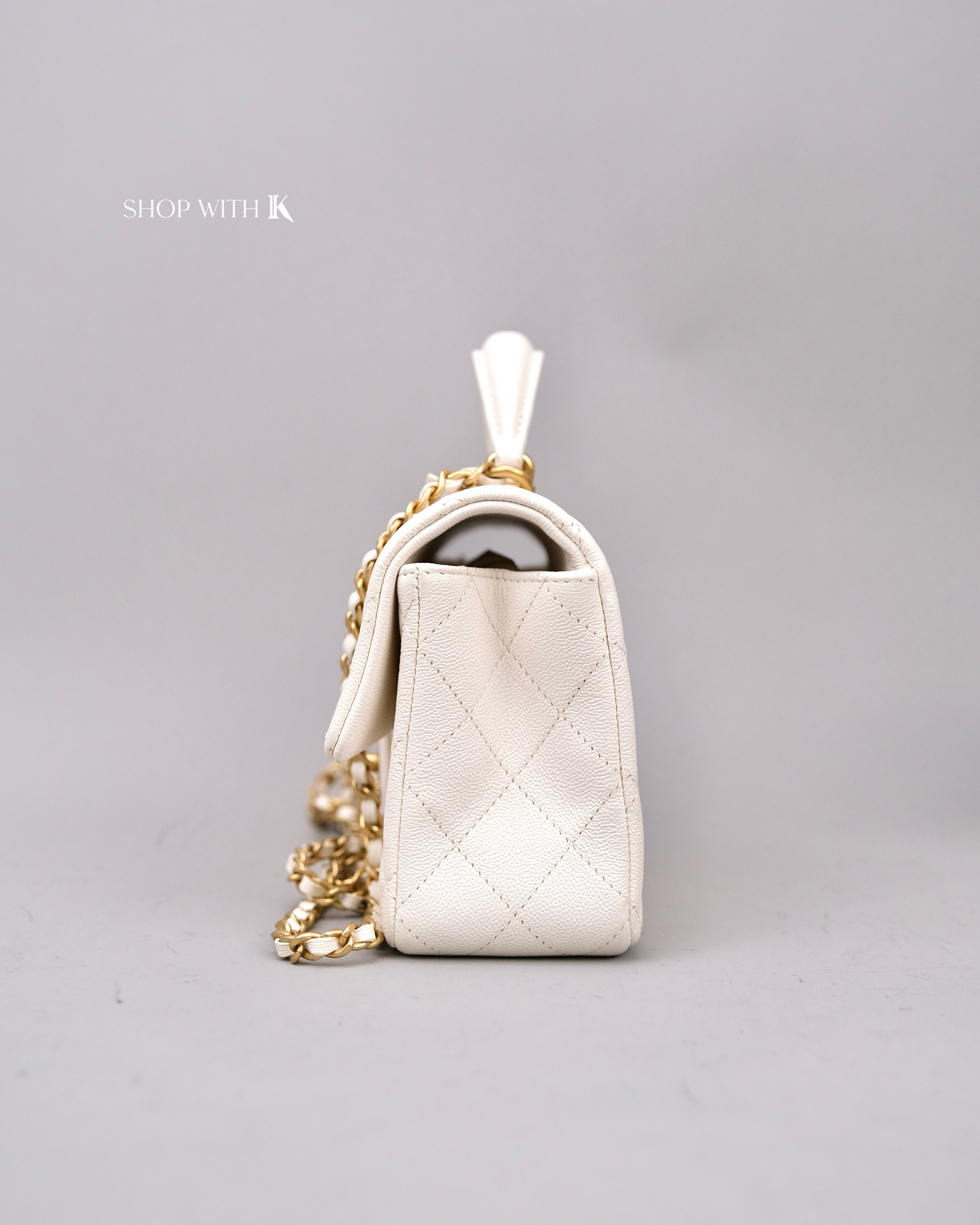 Chanel Mini Top Handle Ivory White
