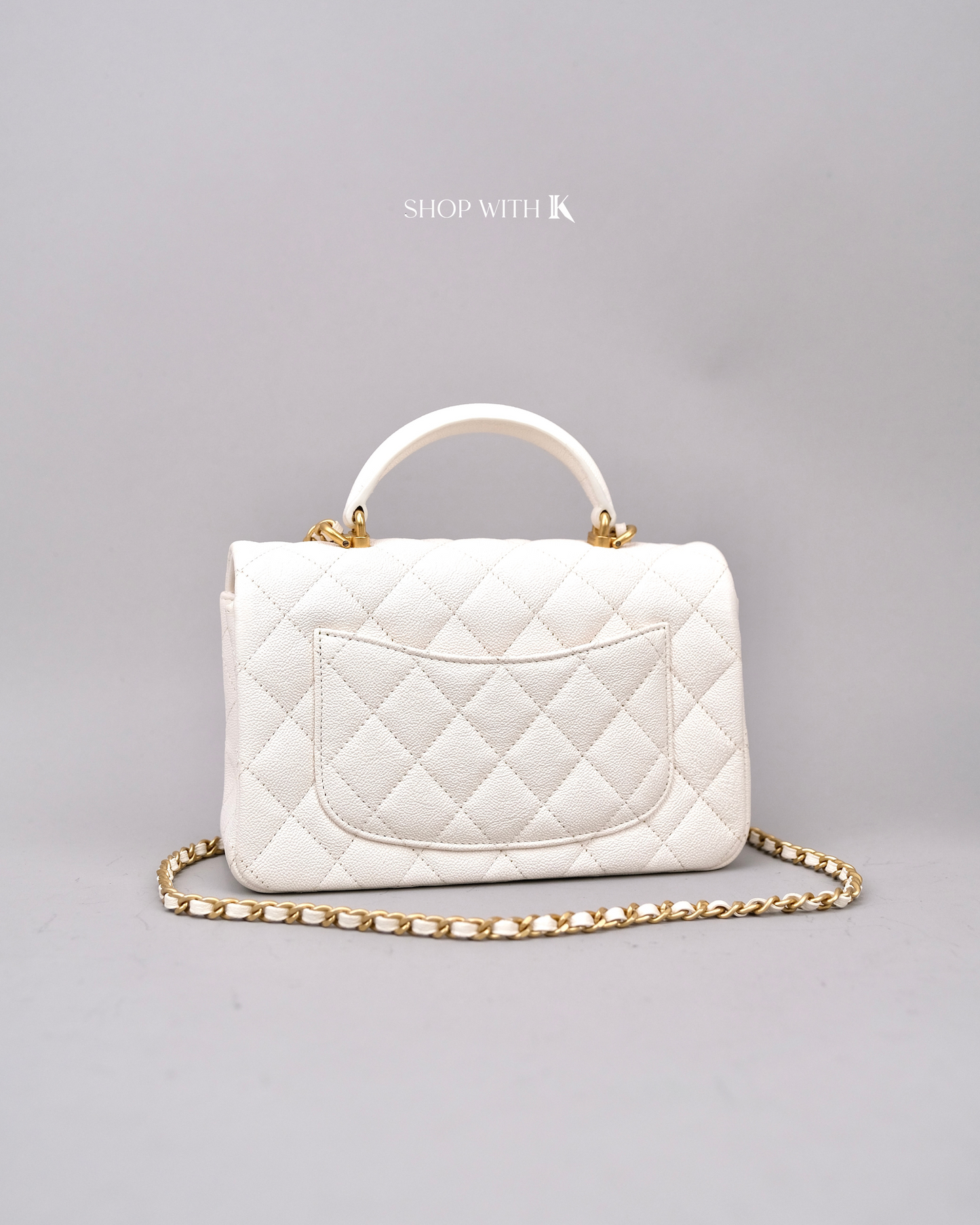 Chanel Mini Top Handle Ivory White