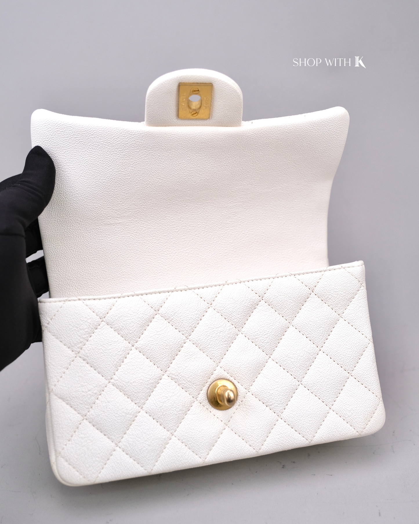 Chanel Mini Top Handle Ivory White