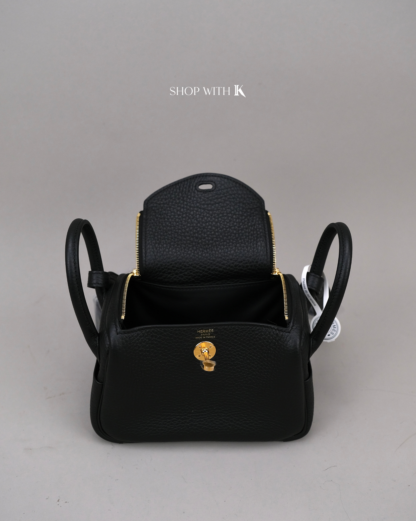Hermes Mini Lindy Noir GHW