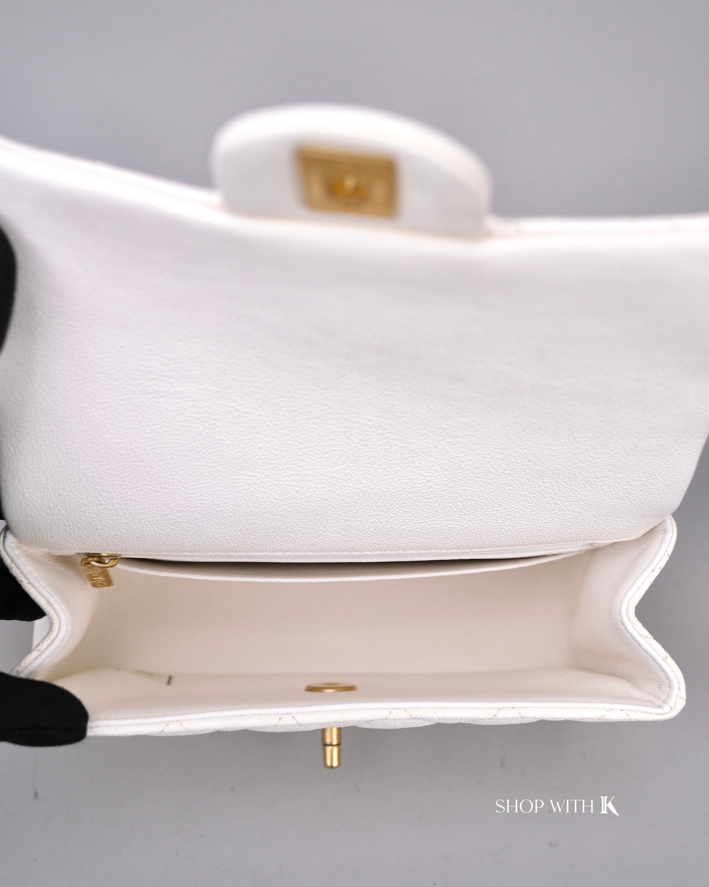 Chanel Mini Top Handle Ivory White
