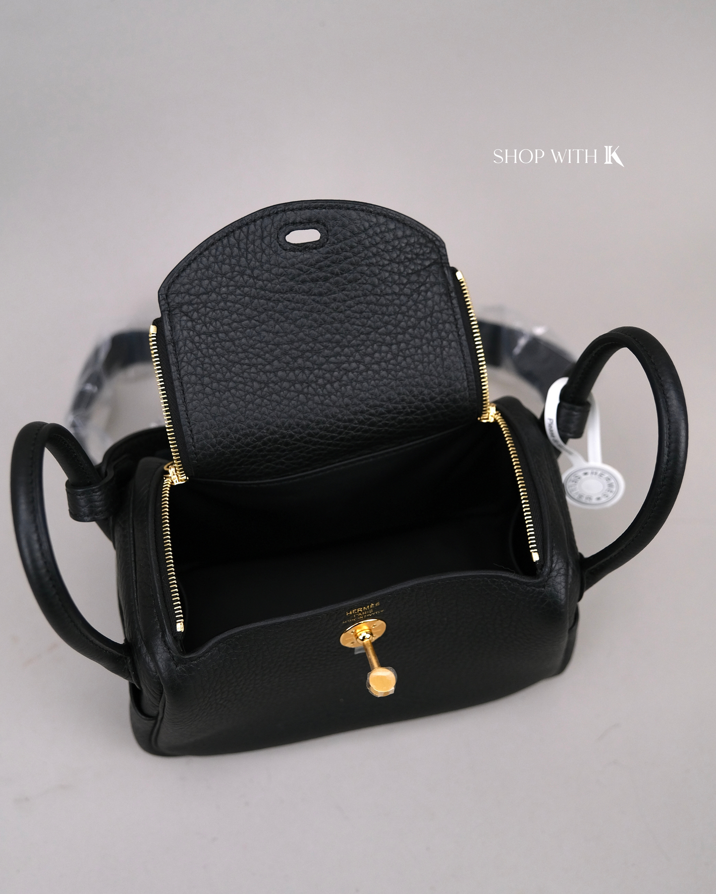 Hermes Mini Lindy Noir GHW