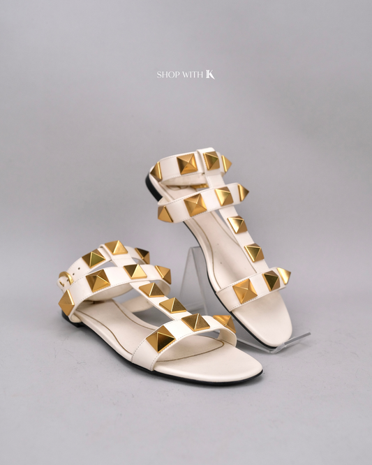 Valentino Slides Rockstud White
