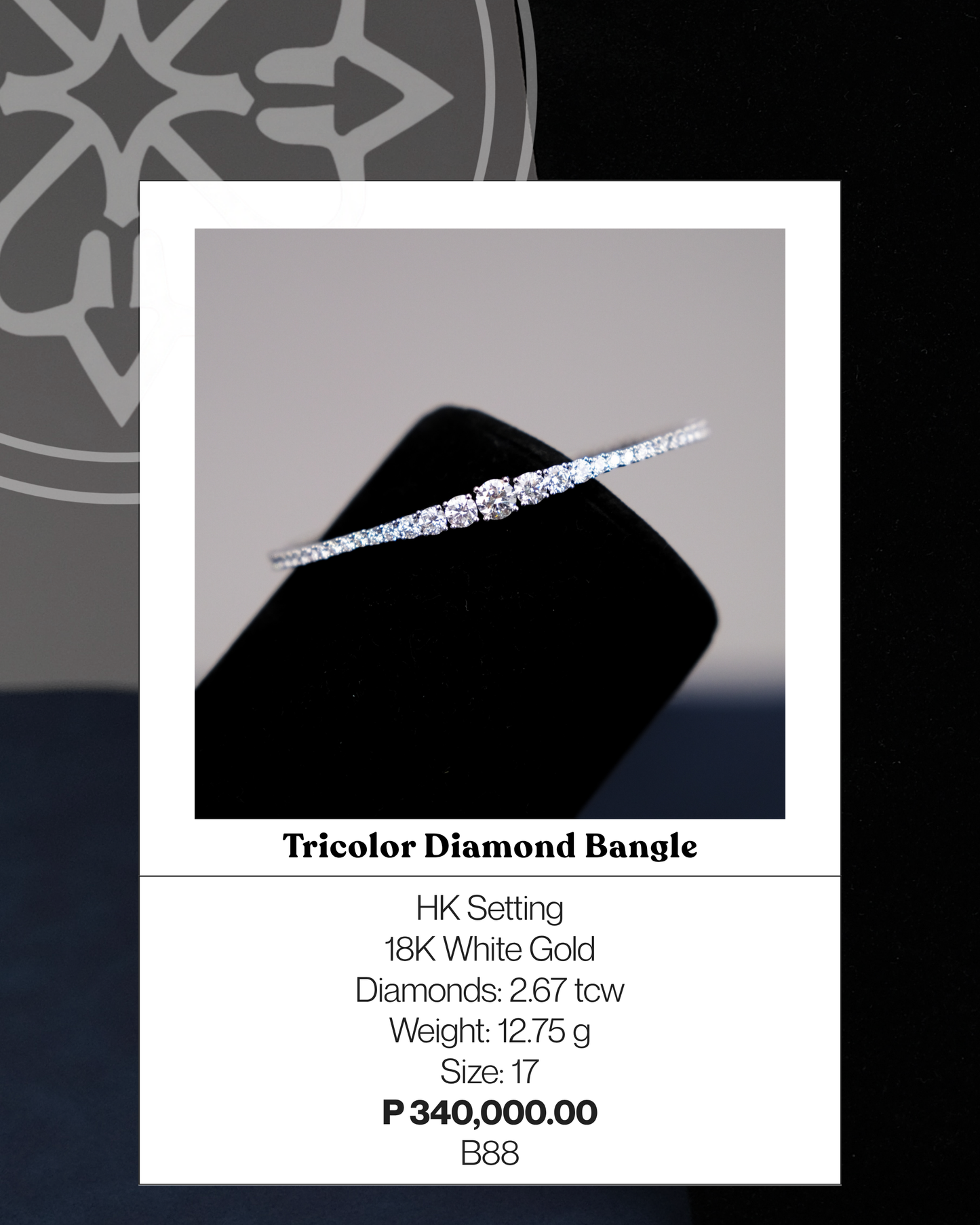 Diamond Bangle in White Gold